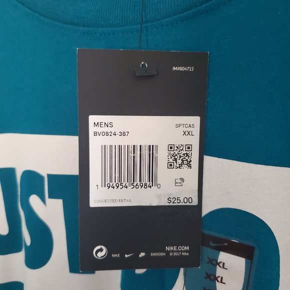 Teal blue/green nwt xxl Nike t shirt - Picture 3 of 3